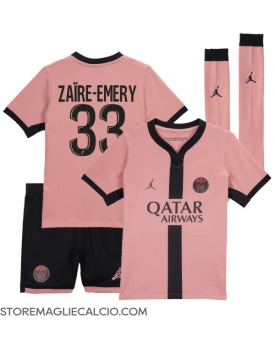 Paris Saint-Germain Warren Zaire-Emery #33 Maglia Gara Terza Repliche 2024-25 Bambino